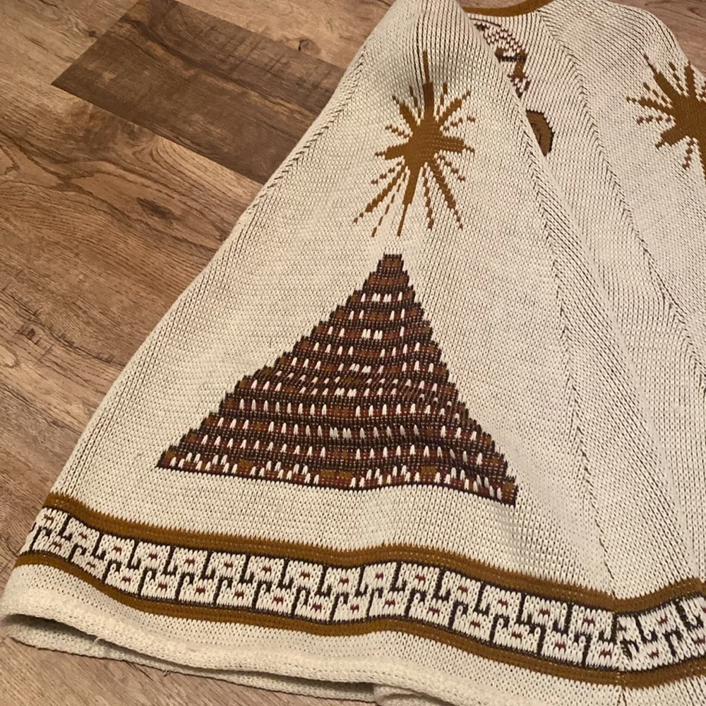Vintage Sears Kachina Aztec Tribal Cape Poncho